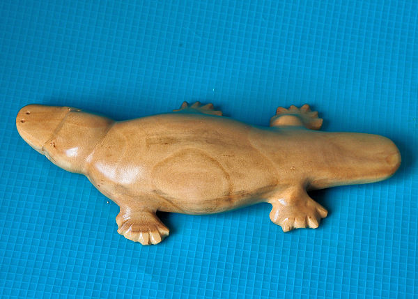 whittled platypus from willow