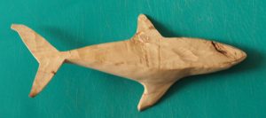 great white shark carving