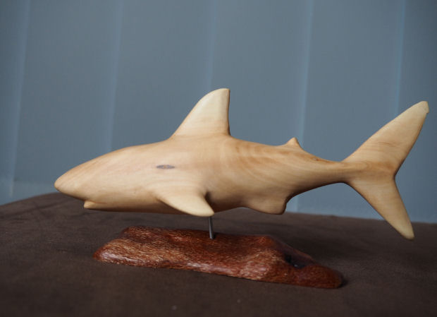 great white shark sculpture