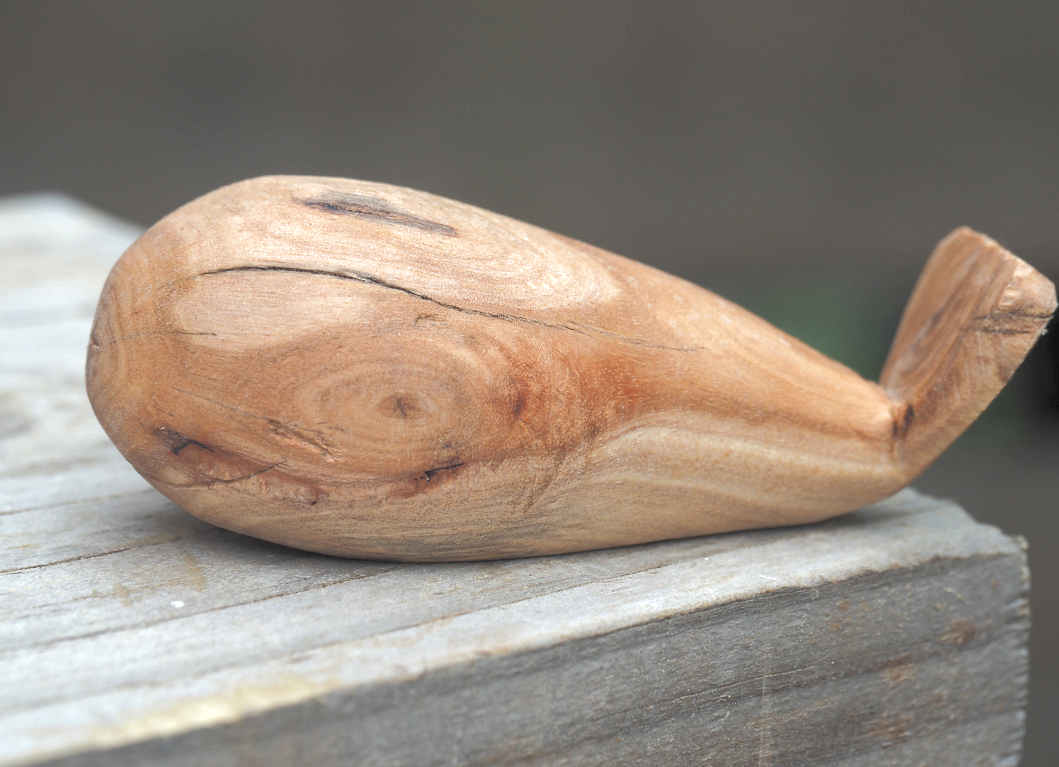 wooden carved whale