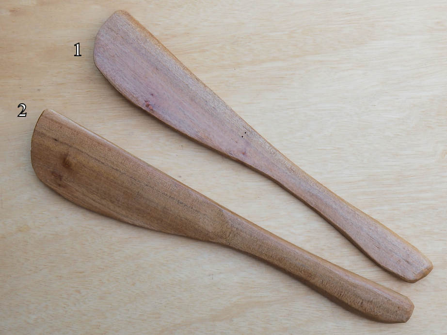 Right handed Maple wooden cooking spatula